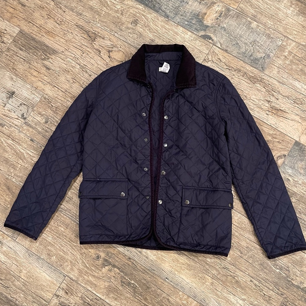 LIKE NEW CrewCuts Navy Boys Quilted Jacket (Size 14)
